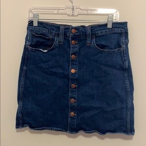 Madewell Button Front Mini Denim Skirt